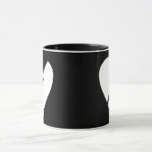 白黒の壊れたハートベクトルアート マグカップ (中央)
