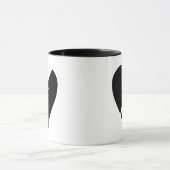 白黒の壊れたハートベクトルアート マグカップ (中央)