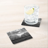 白黒の壮大なTetonの山地 スクエアペーパーコースター (インサイチュ)