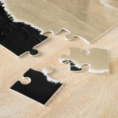 白黒の夕日 ジグソーパズル (側面)