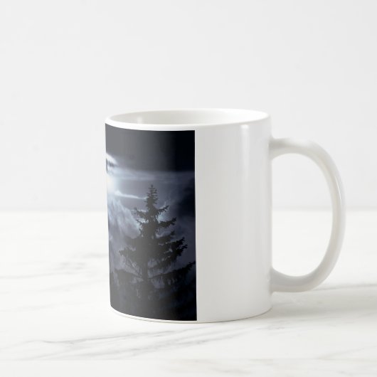 白黒の夕焼け コーヒーマグカップ (右)
