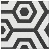 白黒の多角形モダン幾何学模様 ファブリック (クローズアップ)