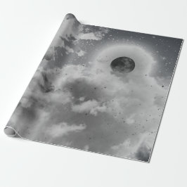 白黒の夜空 ラッピングペーパー