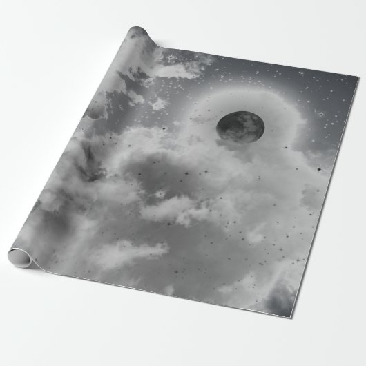 白黒の夜空 ラッピングペーパー (アンロールド)