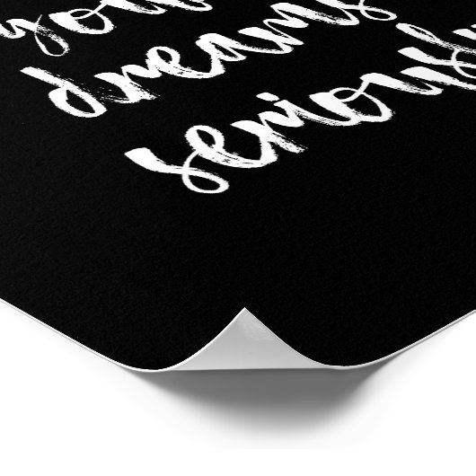 白黒の夢引用文ウォールアートポスター | 8X10 ポスター (角)