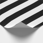 白黒の大きいサイズの縦のストライプ ラッピングペーパー (角)