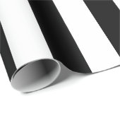 白黒の大きいサイズの縦のストライプ ラッピングペーパー (ロールコーナー)