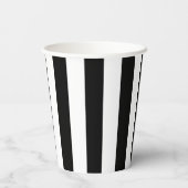 白黒の大きいサイズの縦のストライプ 紙コップ (裏面)