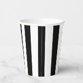 白黒の大きいサイズの縦のストライプ 紙コップ (右)