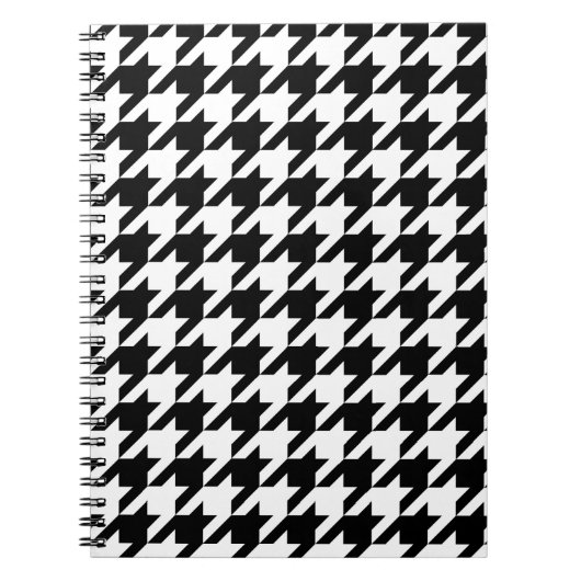 白黒の大きいパタ千鳥格子のーン ノートブック (正面)