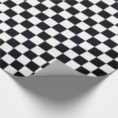 白黒の大きいパタ市松模様にーン ラッピングペーパー (角)