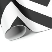 白黒の大きい山形のストライプ ラッピングペーパー (ロールコーナー)