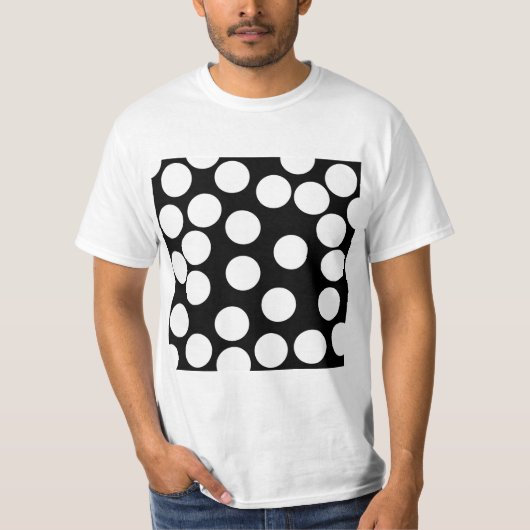 白黒の大きい点。 Tシャツ (正面)