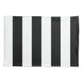 白黒の大きなストライプ文字 枕カバー (裏面)