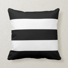 白黒の大きなストライプ クッション