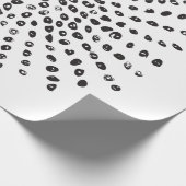 白黒の大きなドットバーストパターンギフト ラッピングペーパー (角)