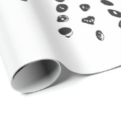 白黒の大きなドットバーストパターンギフト ラッピングペーパー (ロールコーナー)