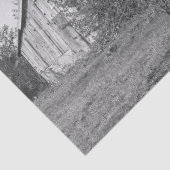 白黒の大きな木造の納屋 薄葉紙 (詳細)