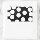 白黒の大きな点。 長方形シール (バッグ)