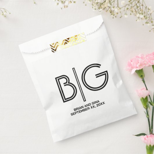 白黒の大イニシャル フェイバーバッグ (封をした状態)