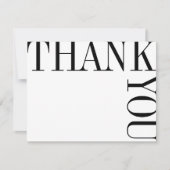 白黒の大モダン文字ありがとう サンキューカード (正面)