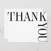 白黒の大モダン文字ありがとう サンキューカード (正面/裏面)