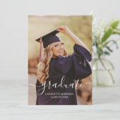 白黒の大学院のスクリプト写真の卒業 招待状 (スタンド正面)