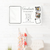 白黒の大学院写真卒業バナー 横断幕 (インサイチュ)