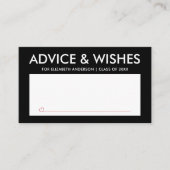 白黒の大学院生の卒業パーティー アドバイスカード (正面)