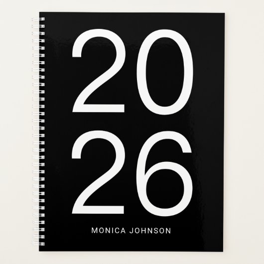 白黒の大年番号 プランナー手帳 (正面)