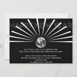 白黒の大晦日にディスコボール 招待状