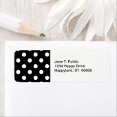 白黒の大水玉模様パターン ラベル (インサイチュ)