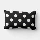 白黒の大水玉模様パターン ランバークッション (裏面)