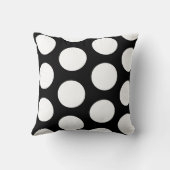 白黒の大水玉模様枕 クッション (裏面)