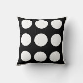 白黒の大水玉模様枕 クッション (裏面)