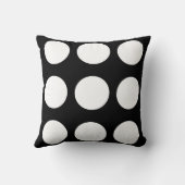 白黒の大水玉模様枕 クッション (裏面)