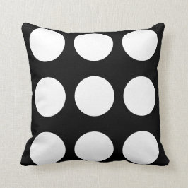 白黒の大水玉模様枕 クッション