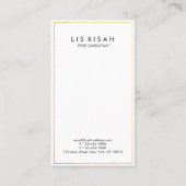 白黒の大理石が付いているモダンな金ゴールドホイルの線画 名刺 (裏面)