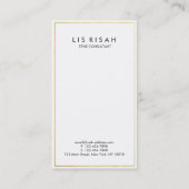 白黒の大理石が付いているモダンな金ゴールドホイルの線画 名刺 (裏面)