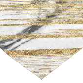 白黒の大理石のシックな金ゴールドブラシストローク ショートテーブルランナー (コーナー)