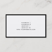 白黒の大理石のプロフェッショナルエレガント平野 名刺 (裏面)