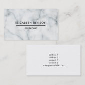 白黒の大理石のプロフェッショナルエレガント平野 名刺 (正面/裏面)