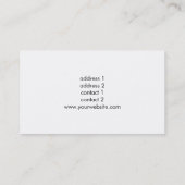 白黒の大理石のプロフェッショナルエレガント平野 名刺 (裏面)