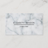 白黒の大理石のプロフェッショナルエレガント平野 名刺 (正面)