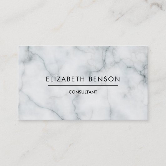 白黒の大理石のプロフェッショナルエレガント平野 名刺 (正面)