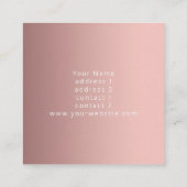 白黒の大理石のモノグラムバラ金ゴールド スクエア名刺 (裏面)