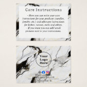 白黒の大理石の指示気にカード (正面&裏面)