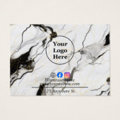 白黒の大理石の指示気にカード (裏面)