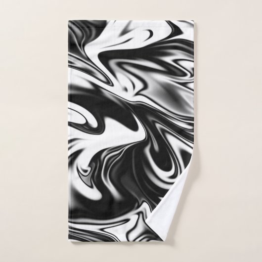 白黒の大理石の模様 バスタオルセット (ハンドタオル)
