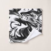 白黒の大理石の模様 バスタオルセット (ウォッシュタオル)